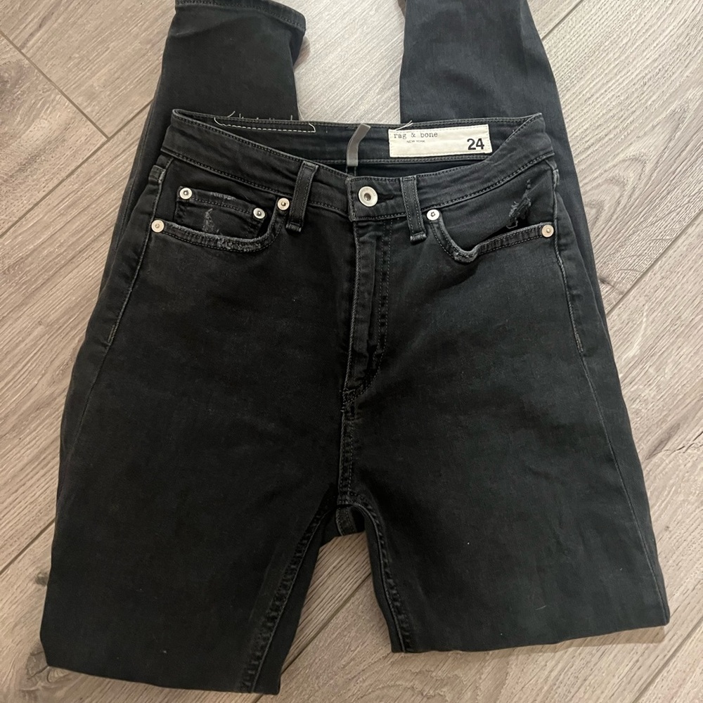 Rag and Bone size 24 dark grey skinny jeans